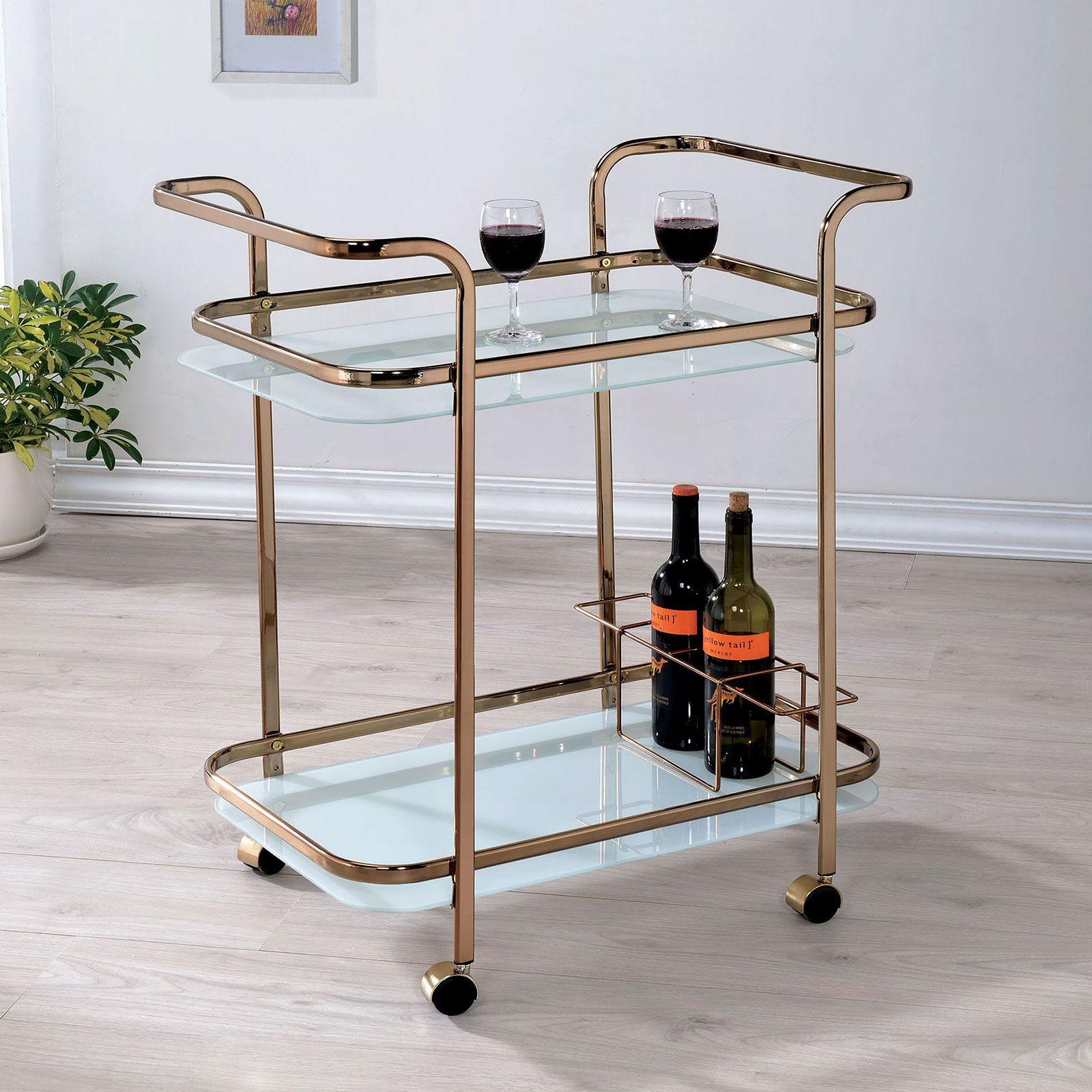 Furniture of America - Tiana - Serving Cart - Champagne - 5th Avenue Furniture