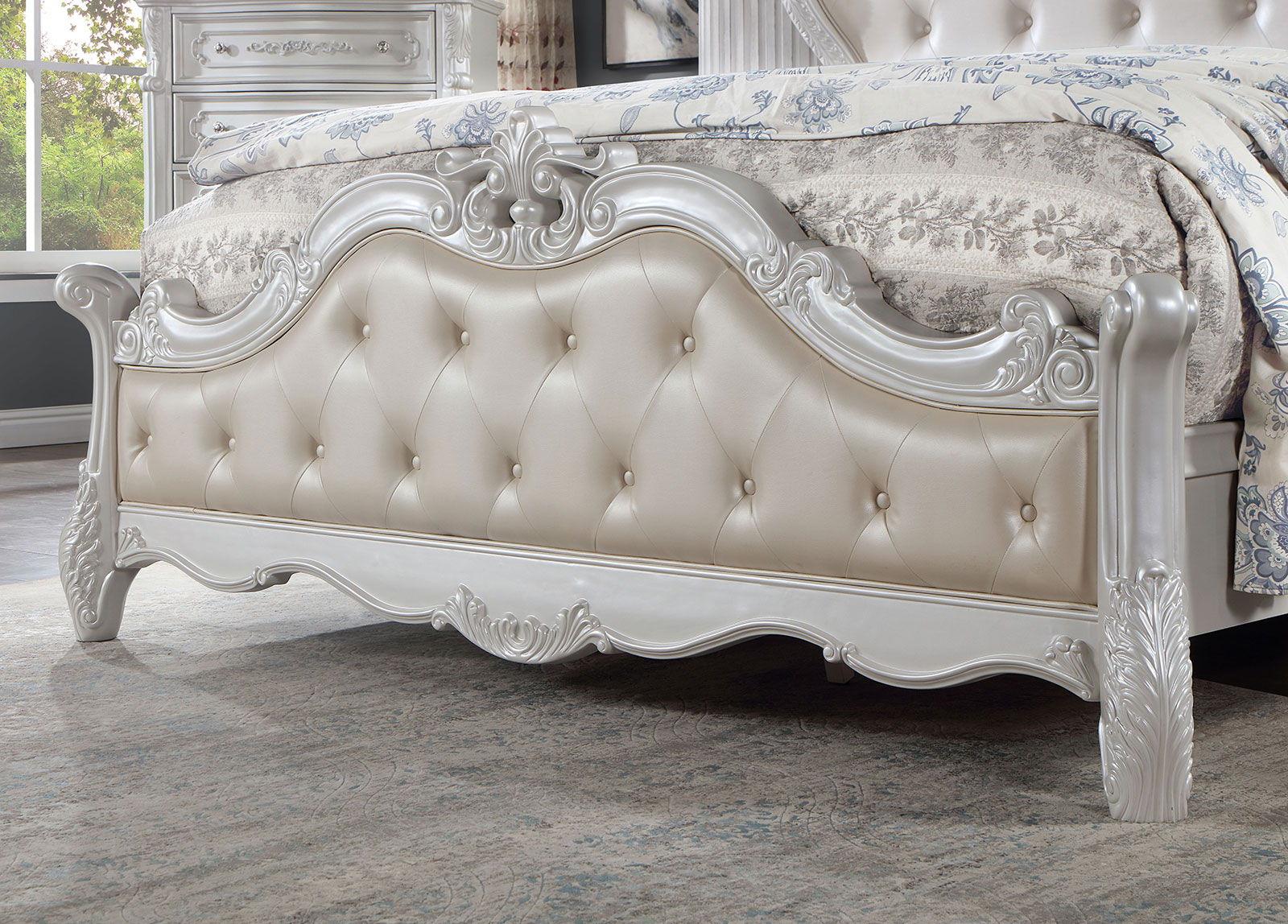 Furniture of America - Rosalind - California King Bed - Pearl White - 5th Avenue Furniture