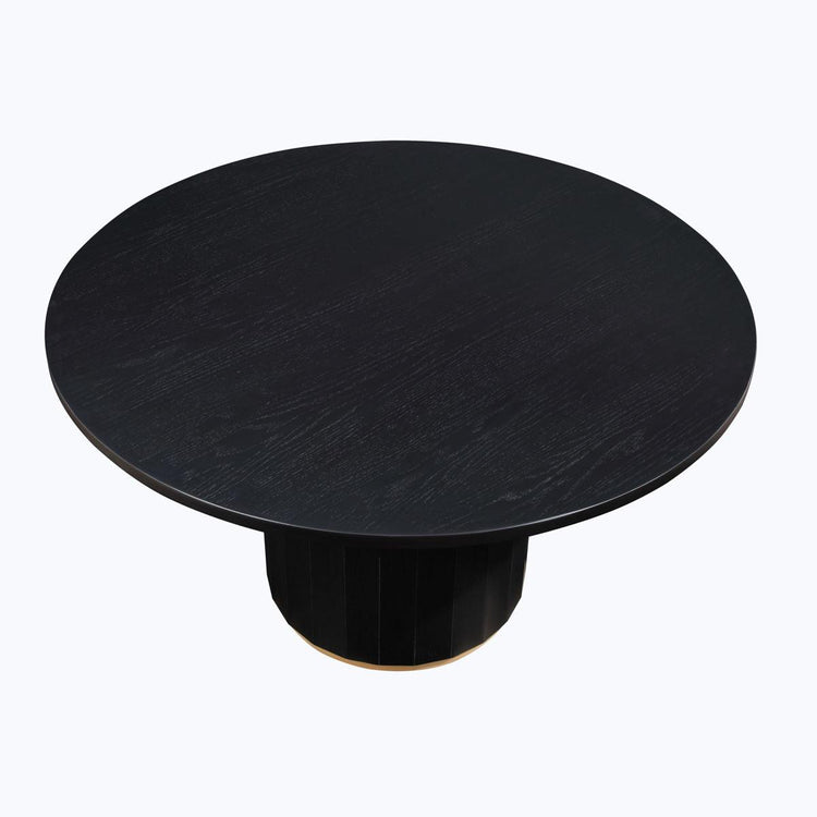 Steve Silver Furniture - Magnolia - Round Table - Black / Gold - 5th Avenue Furniture