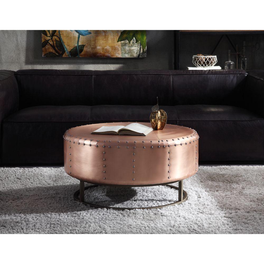 ACME - Raith - Coffee Table - Rose Gold Aluminum - 5th Avenue Furniture