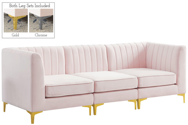 Meridian Furniture - Alina - Modular Sectional - Pink - Fabric - 5th Avenue Furniture