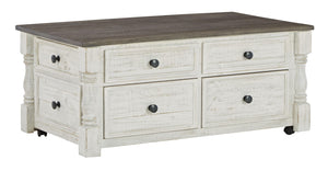 Signature Design by Ashley® - Havalance - White / Gray - Lift Top Cocktail Table With Storage Drawers - 5th Avenue Furniture