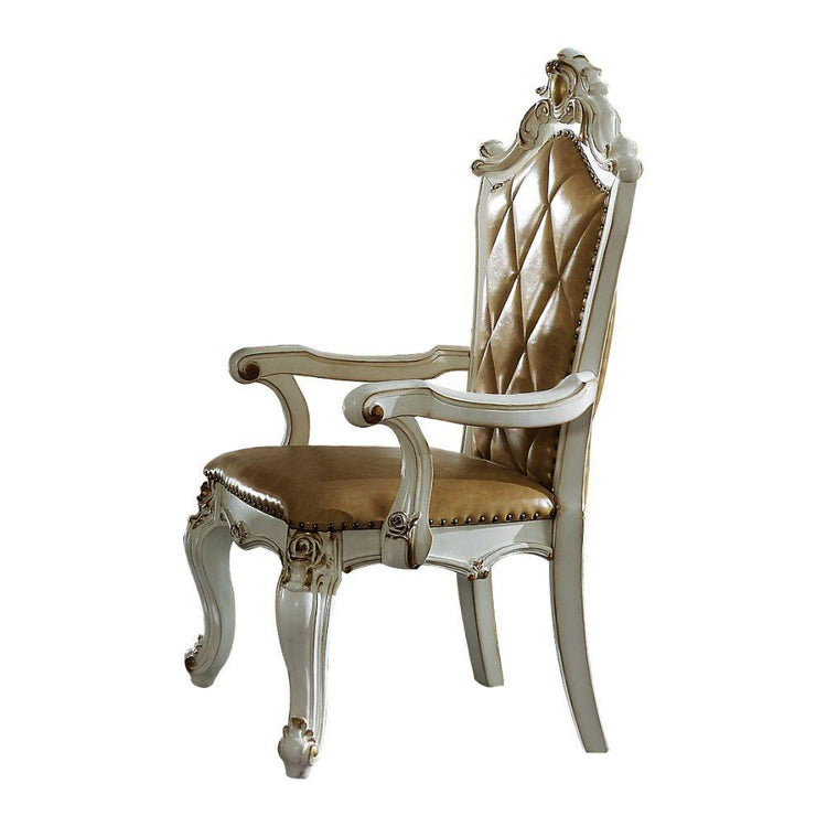 ACME - Picardy - Chair (Set of 2) - Butterscotch PU & Antique Pearl - 5th Avenue Furniture