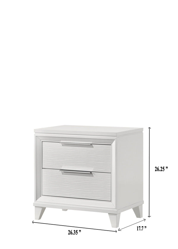 Crown Mark - Cressida - Nightstand - White - 5th Avenue Furniture