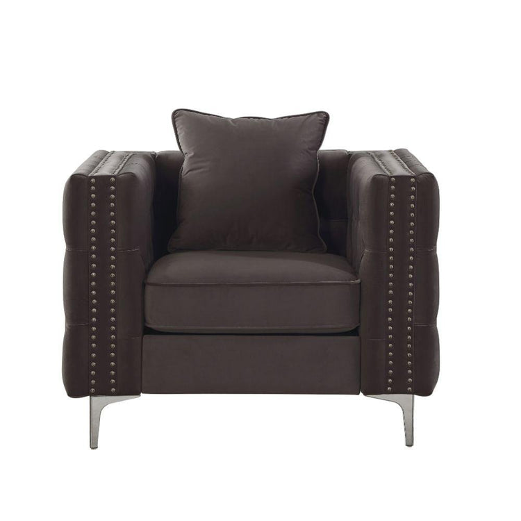 ACME - Gillian II - Chair - Dark Gray Velvet - 5th Avenue Furniture