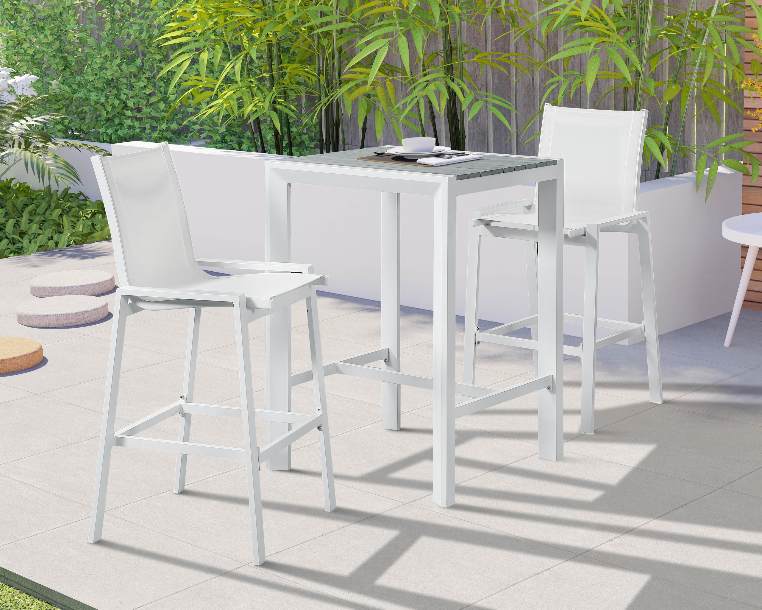 Meridian Furniture - Nizuc - Outdoor Patio Square Bar Table - 5th Avenue Furniture