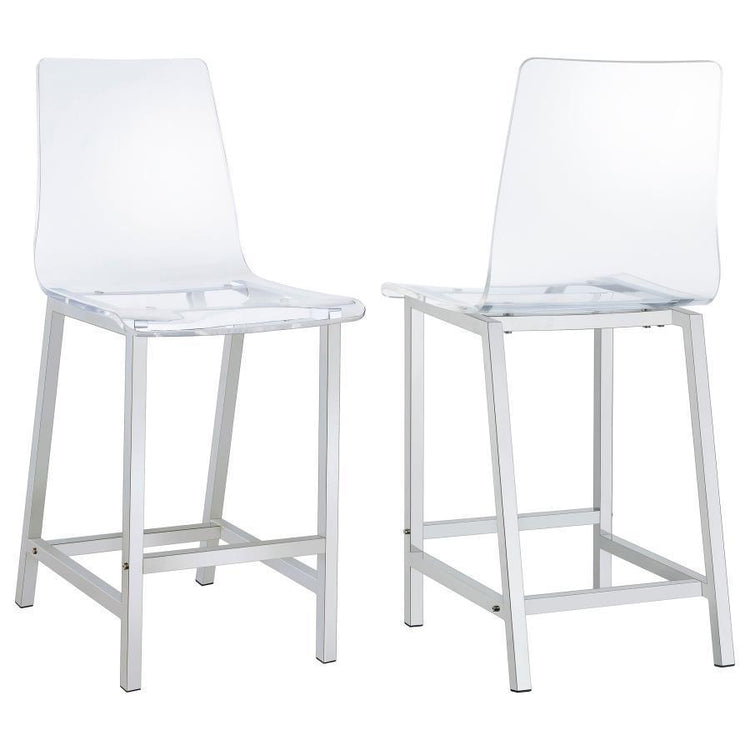 CoasterEssence - Juelia - Chrome Stools (Set of 2) - 5th Avenue Furniture