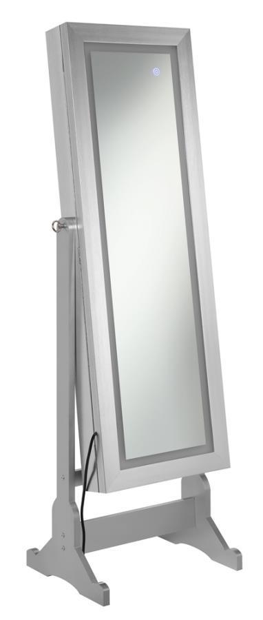 CoasterEssence - Moore - Jewelry Cheval Mirror - Silver - 5th Avenue Furniture