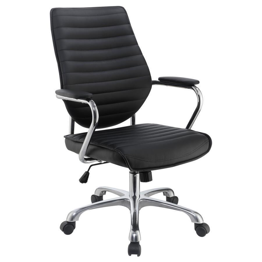 CoasterEveryday - Chase - High Back Office Chair - Black And Chrome - 5th Avenue Furniture