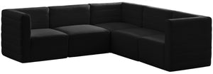 Meridian Furniture - Quincy - Modular Sectional - Black - Modern & Contemporary - 5th Avenue Furniture