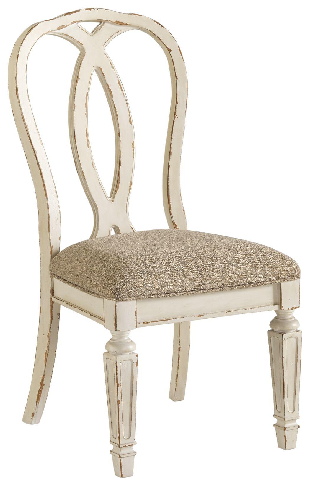 Ashley Furniture - Realyn - Chipped White - Dining Uph Side Chair (Set of 2) - Ribbonback - 5th Avenue Furniture