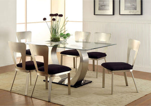 Furniture of America - Nova - Side Chair (Set of 2) - Silver / Black - 5th Avenue Furniture