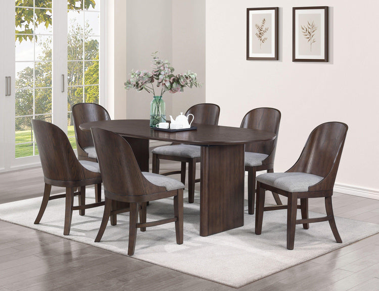 Crown Mark - Cullen - Oval Dining Table - Walnut - 5th Avenue Furniture