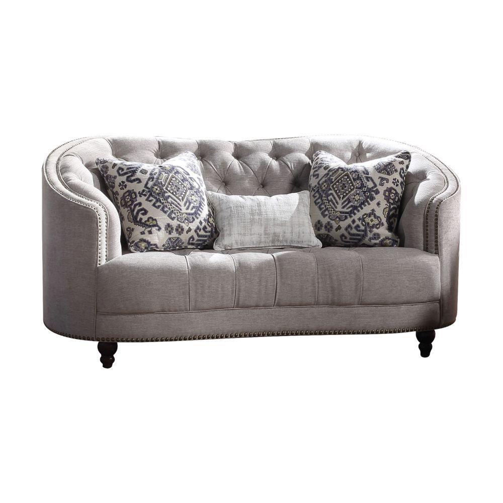 ACME - Saira - Loveseat - Light Gray Fabric - 5th Avenue Furniture