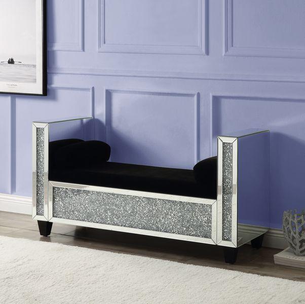 ACME - Noralie - Bench - Mirrored & Faux Diamonds - 28" - 5th Avenue Furniture