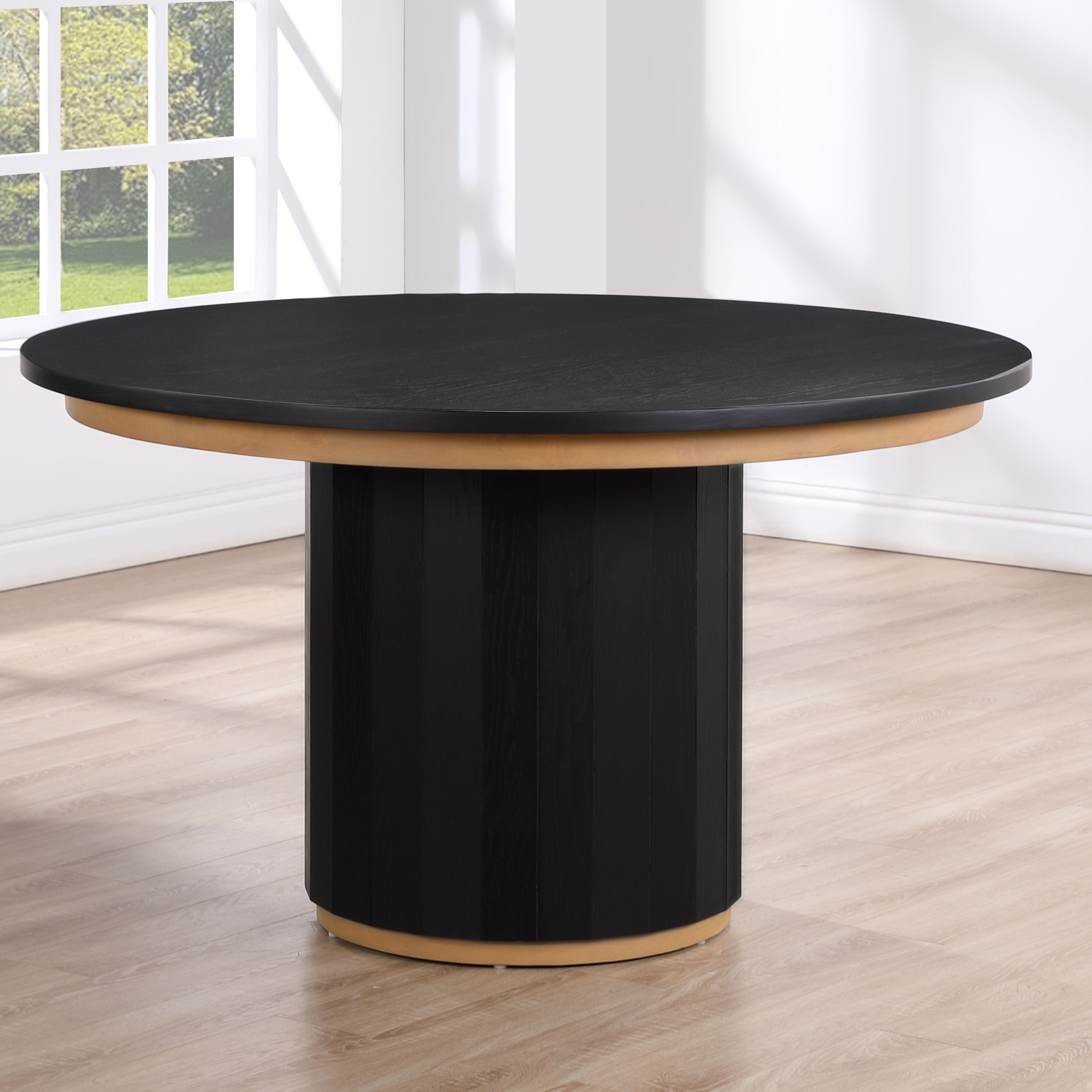 Steve Silver Furniture - Magnolia - Round Table - Black / Gold - 5th Avenue Furniture