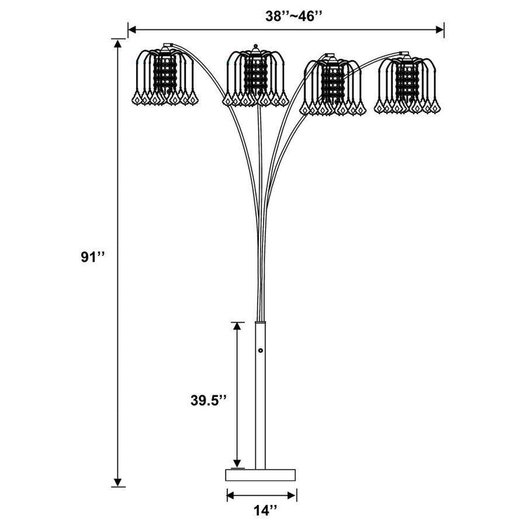 CoasterEssence - Maisel - Floor Lamp With 4 Staggered Shades - Black - 5th Avenue Furniture