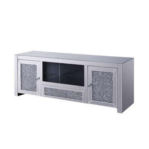 ACME - Noralie - TV Stand - Mirrored & Faux Diamonds - 22" - 5th Avenue Furniture