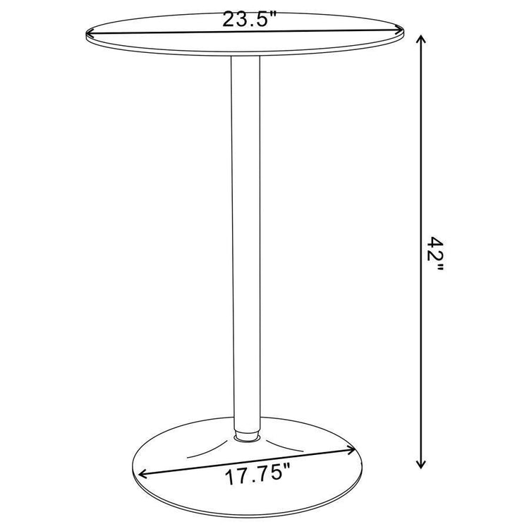 CoasterEveryday - Abiline - Glass Top Round Bar Table - Chrome - 5th Avenue Furniture