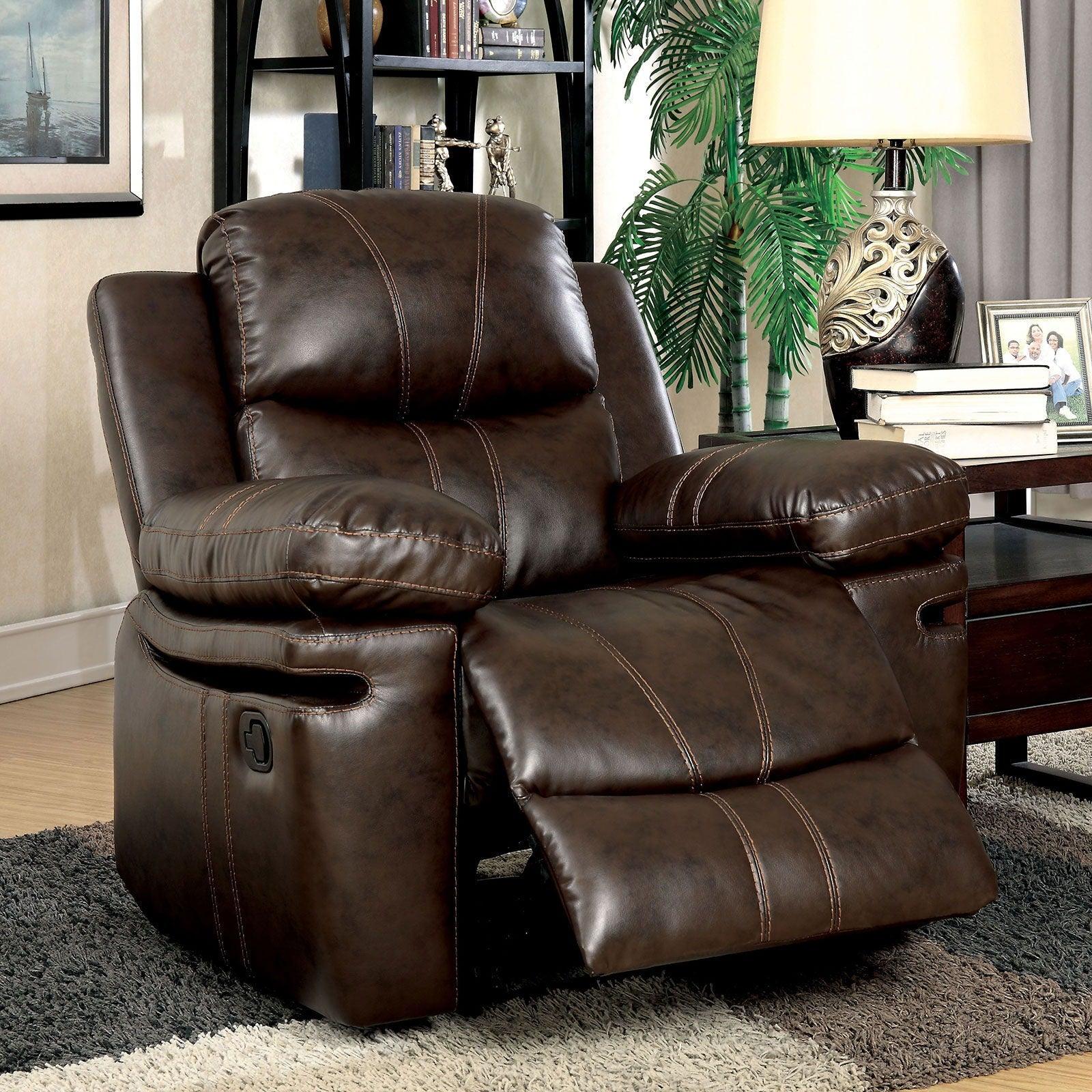 Furniture of America - Listowel - Recliner - Brown - 5th Avenue Furniture