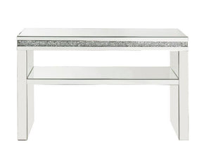 ACME - Noralie - Accent Table - Mirrored & Faux Diamonds - 32" - 5th Avenue Furniture