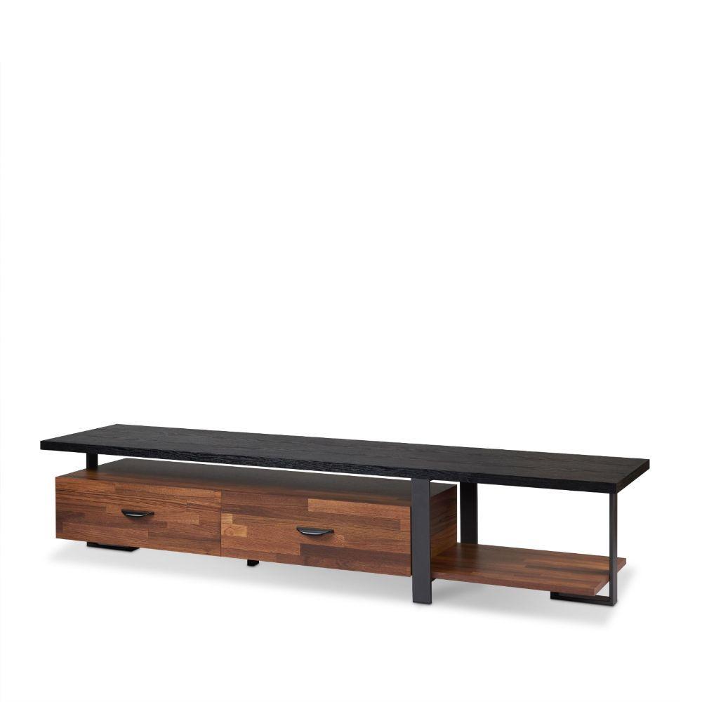 ACME - Elling - TV Stand - Walnut & Black - 5th Avenue Furniture