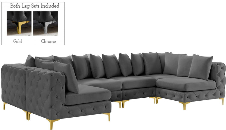Meridian Furniture - Tremblay - Modular Sectional 6 Piece - Gray - Modern & Contemporary - 5th Avenue Furniture