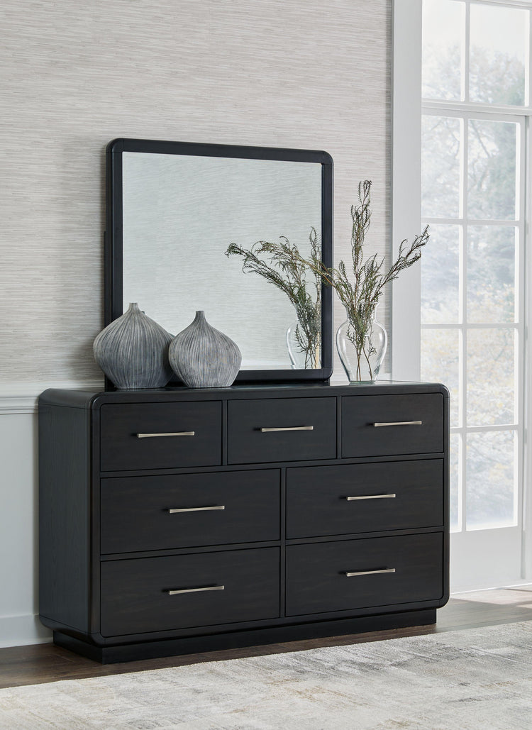 Signature Design by Ashley® - Rowanbeck - Black - Dresser And Mirror - 5th Avenue Furniture