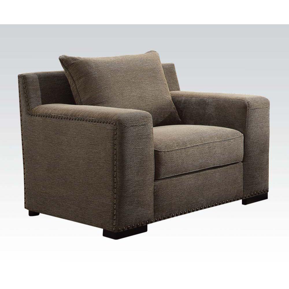 ACME - Ushury - Chair - Gray Chenille (2-Tone) - 5th Avenue Furniture