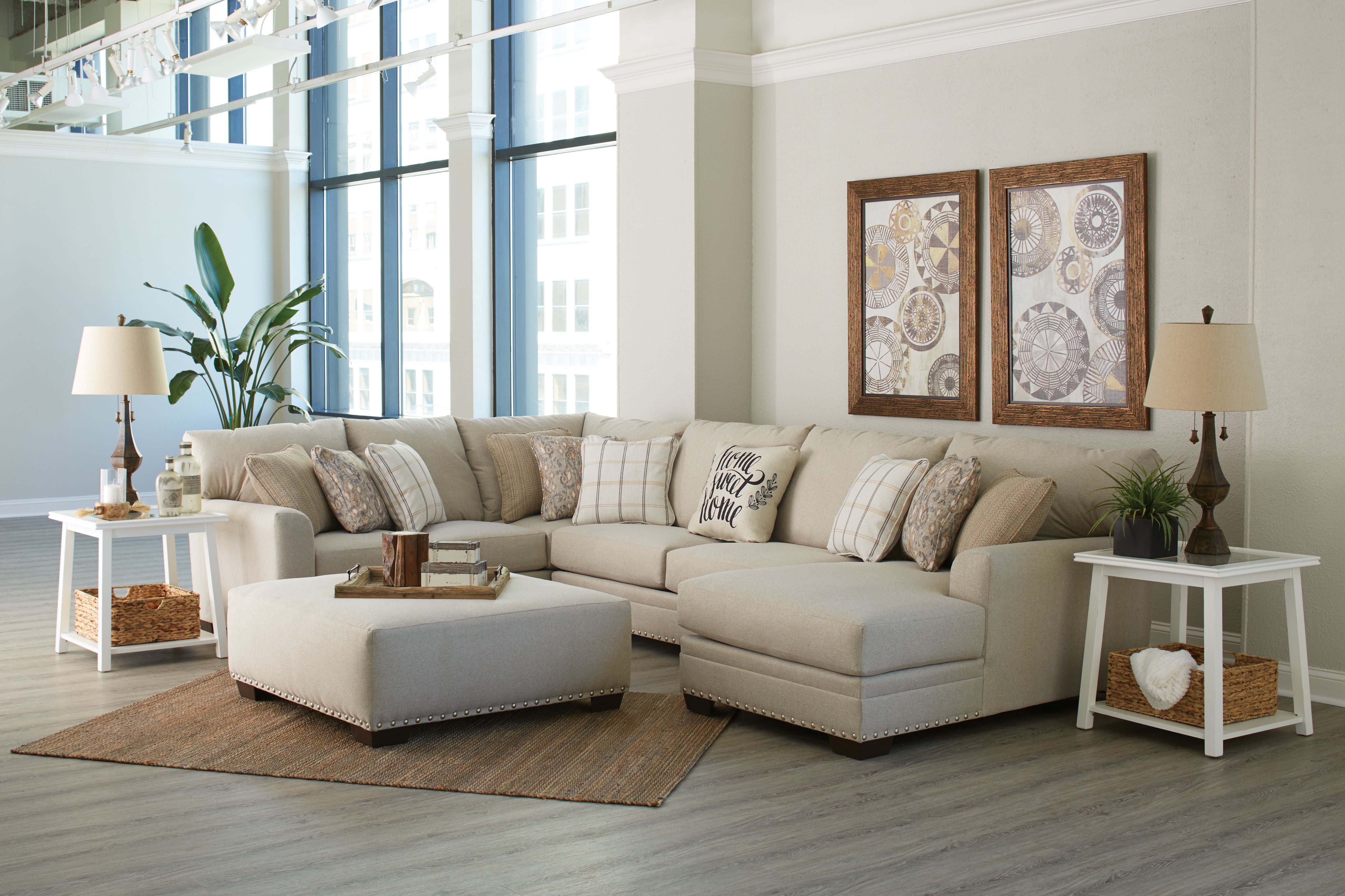 Middleton Modular Sectional - Cocktail Ottoman - Cement - 18" - 5th Avenue Furniture