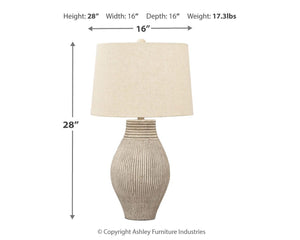 Ashley Furniture - Layal - Black - Paper Table Lamp - 5th Avenue Furniture