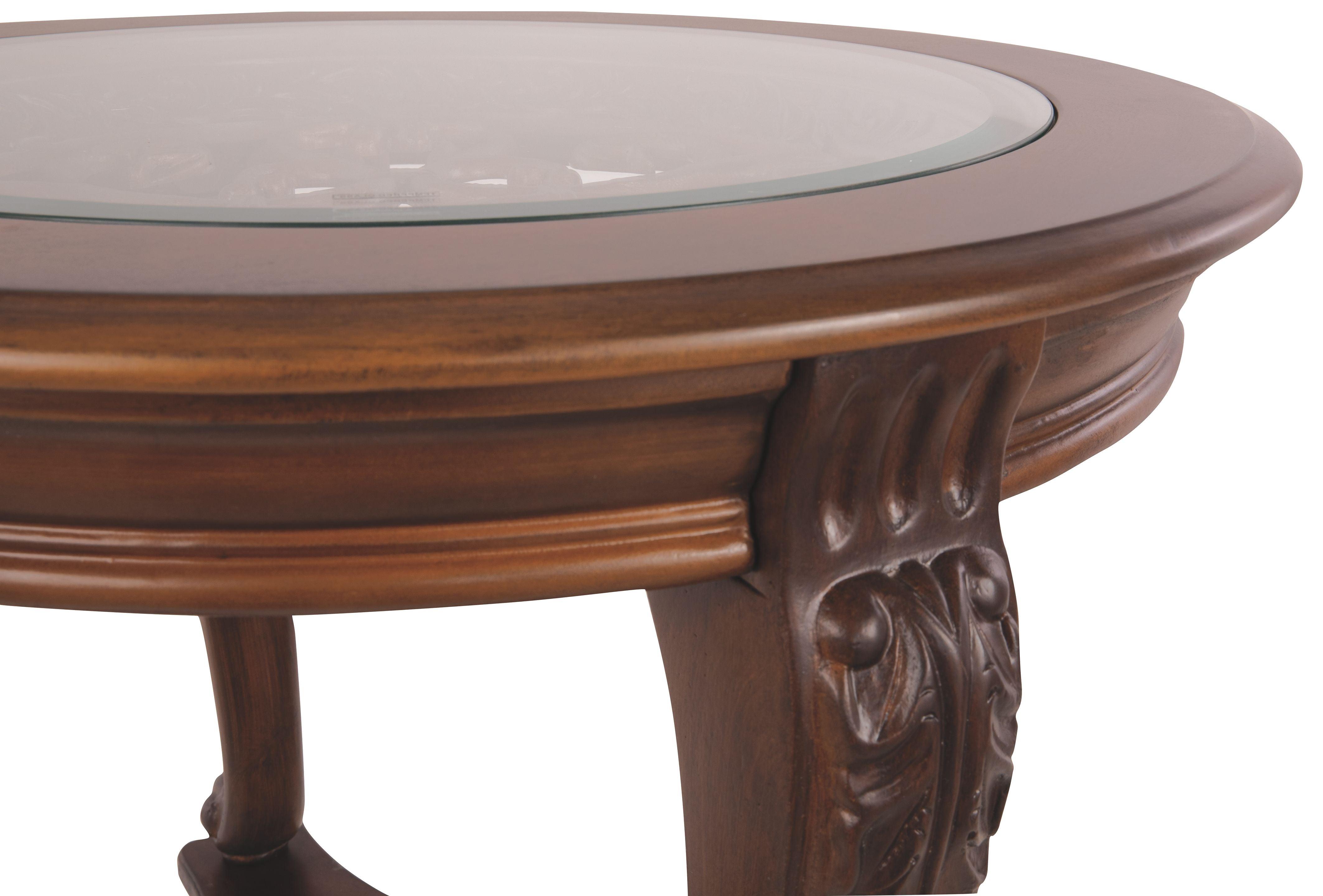 Ashley Furniture - Norcastle - Dark Brown - Round End Table - 5th Avenue Furniture
