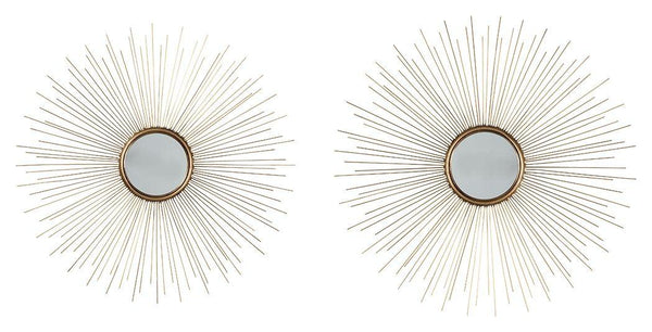 Ashley Furniture - Doniel - Antique Gold Finish - Accent Mirror Set (Set of 2) - 5th Avenue Furniture