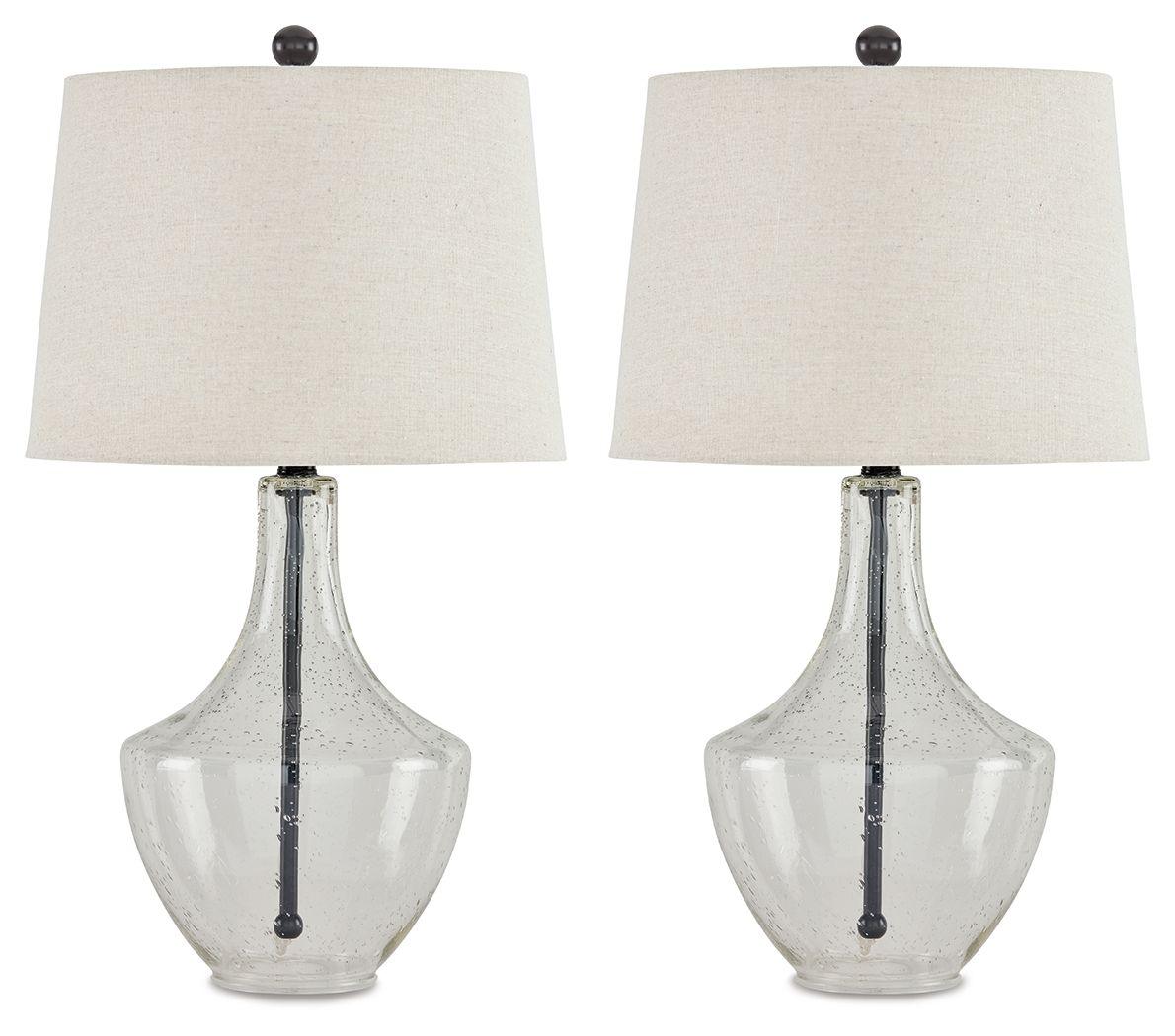 Signature Design by Ashley® - Gregsby - Clear / Black - Glass Table Lamp (Set of 2) - 5th Avenue Furniture