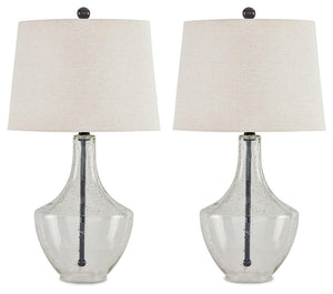 Signature Design by Ashley® - Gregsby - Clear / Black - Glass Table Lamp (Set of 2) - 5th Avenue Furniture