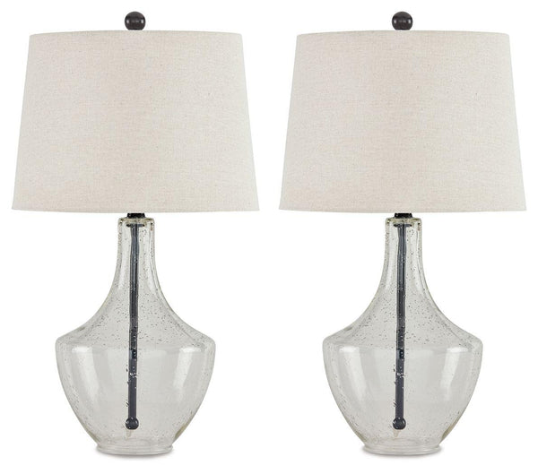 Signature Design by Ashley® - Gregsby - Clear / Black - Glass Table Lamp (Set of 2) - 5th Avenue Furniture