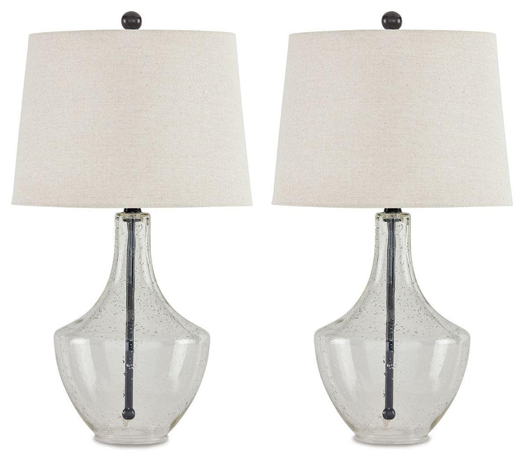 Signature Design by Ashley® - Gregsby - Clear / Black - Glass Table Lamp (Set of 2) - 5th Avenue Furniture