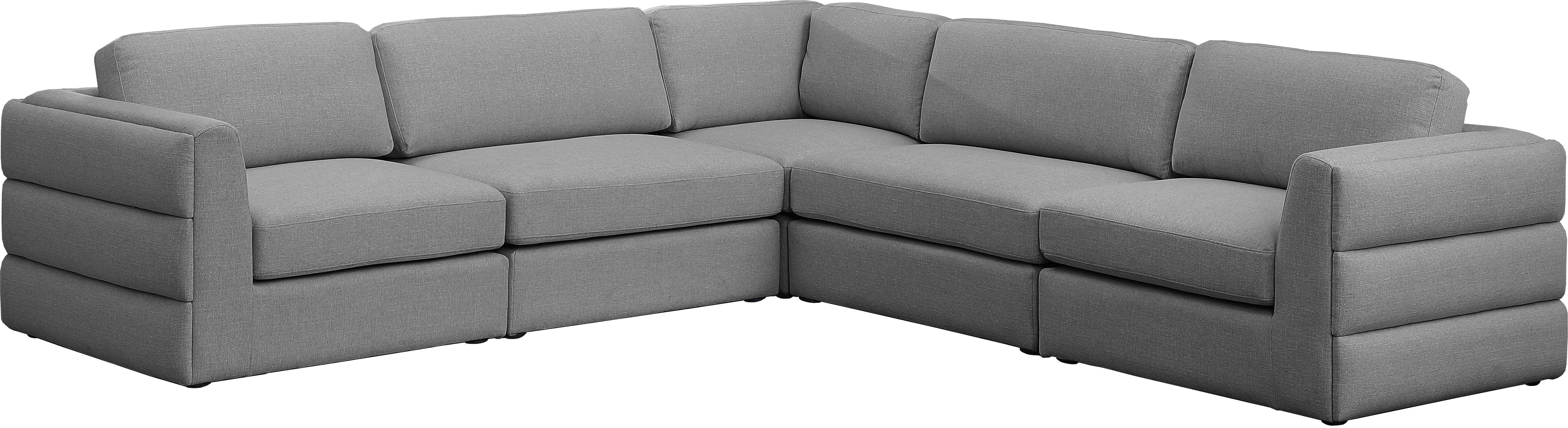 Meridian Furniture - Beckham - Modular Sectional 5 Piece - Gray - Modern & Contemporary - 5th Avenue Furniture