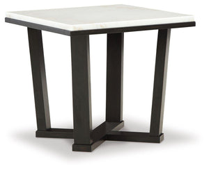 Signature Design by Ashley® - Fostead - White / Espresso - Square End Table - 5th Avenue Furniture