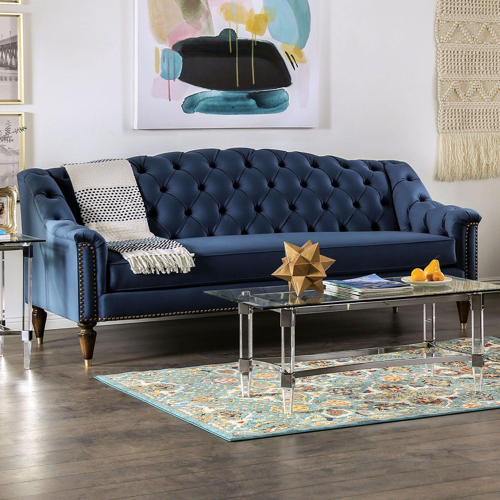 Furniture of America - Martinique - Sofa - Blue - 5th Avenue Furniture