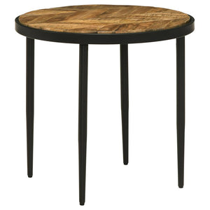 Coaster Fine Furniture - Hayden - Metal Round Side Table - Natural Mango And Black - 5th Avenue Furniture