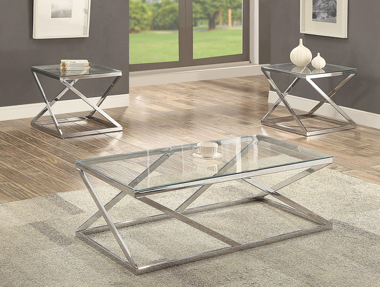 Crown Mark - Chase - 3 Piece Cocktail Table - Pearl Silver - 5th Avenue Furniture