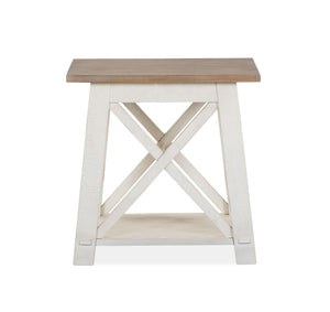 Magnussen Furniture - Sedley - Rectangular End Table - Distressed Chalk White - 5th Avenue Furniture