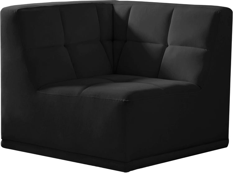 Meridian Furniture - Relax - Corner Chair - Black - 5th Avenue Furniture