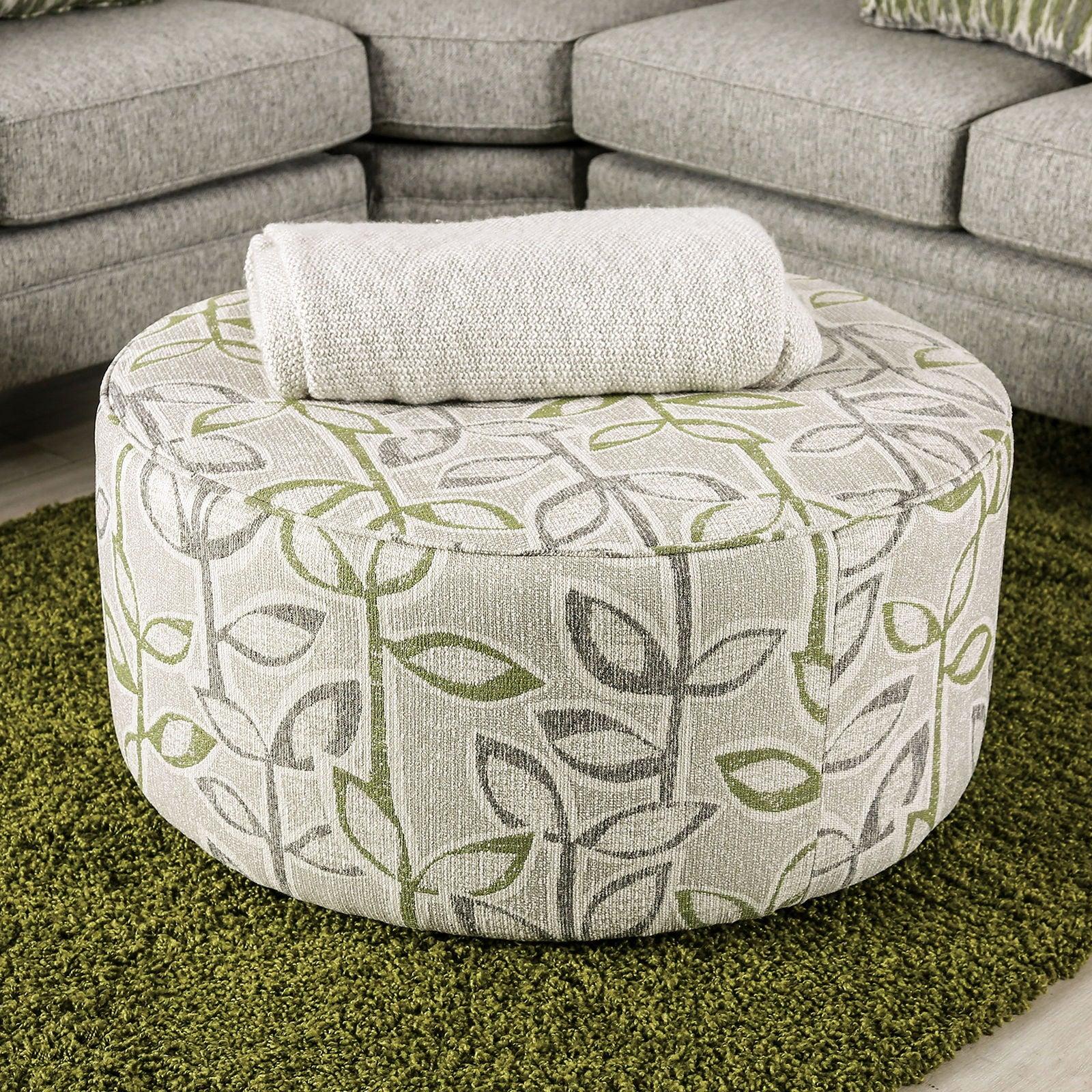 Furniture of America - Gardner - Ottoman - Gray / Green - 5th Avenue Furniture