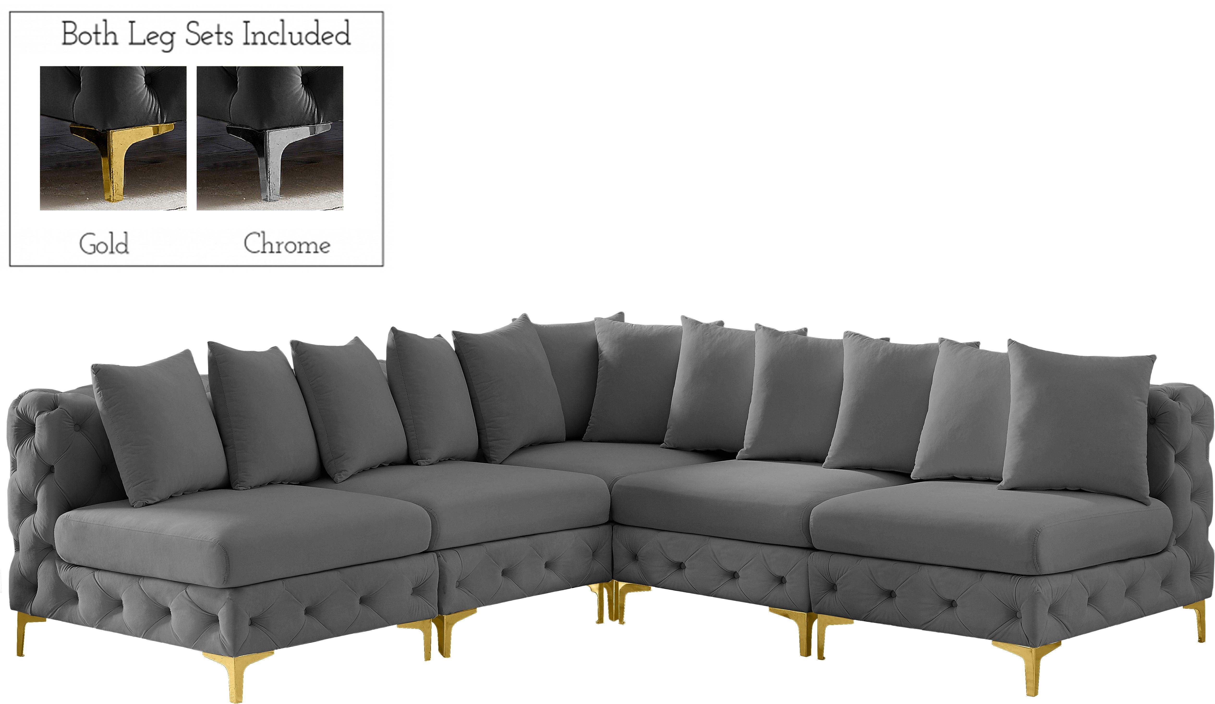 Meridian Furniture - Tremblay - Modular Sectional 5 Piece - Gray - Modern & Contemporary - 5th Avenue Furniture