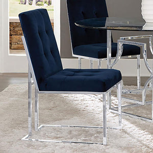 CoasterElevations - Cisco - Upholstered Dining Chairs (Set of 2) - Ink Blue And Chrome - 5th Avenue Furniture