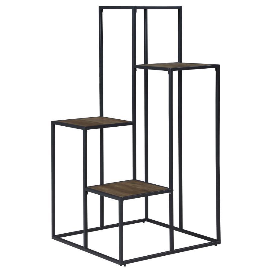 CoasterEveryday - Rito - 4-Tier Display Shelf - Rustic Brown And Black - 5th Avenue Furniture