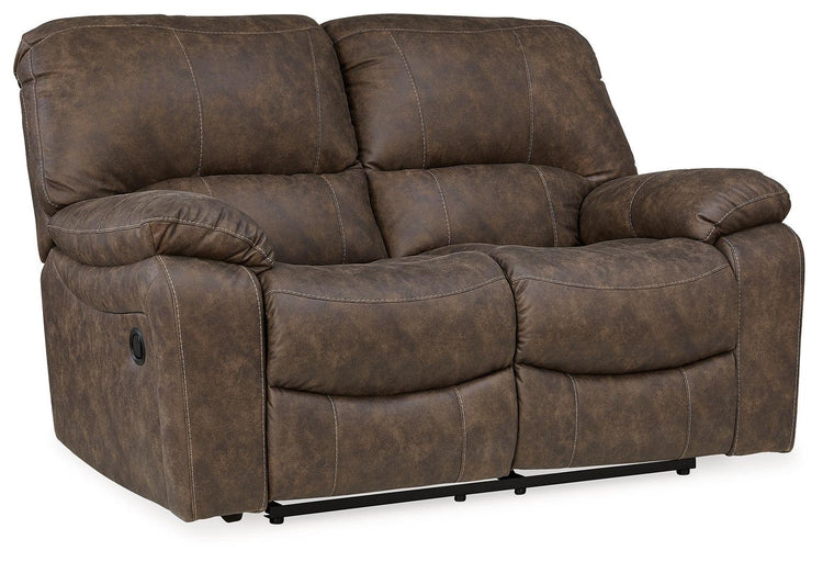 Signature Design by Ashley® - Kilmartin - Chocolate - Reclining Loveseat - 5th Avenue Furniture