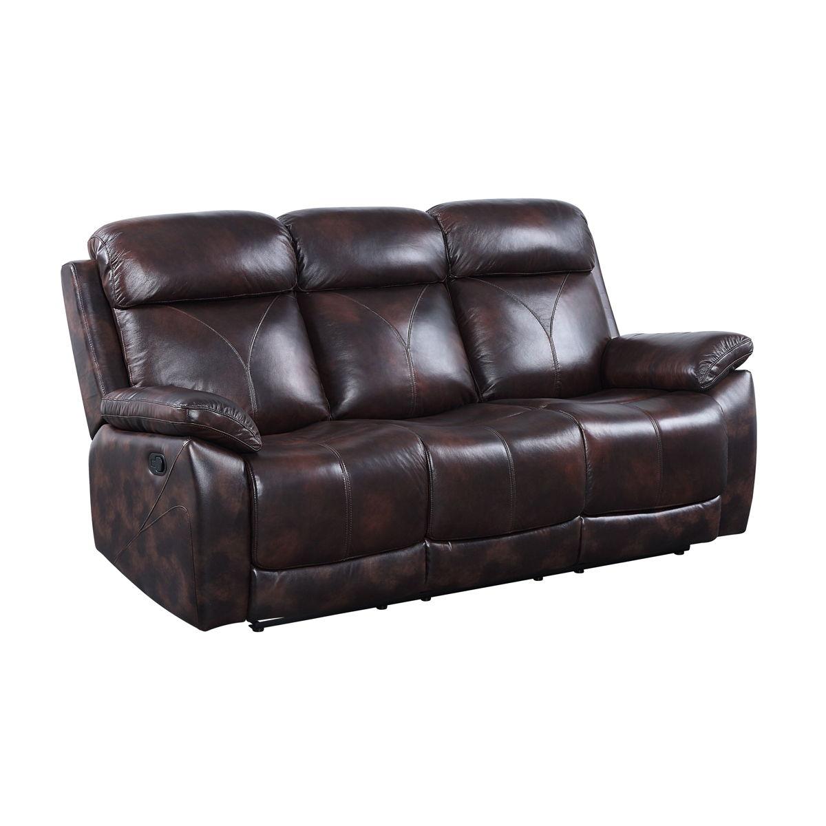 ACME - Perfiel - Sofa - 2 Tone Dark Brown Top Grain Leather - 5th Avenue Furniture